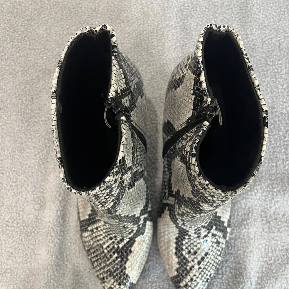 Worthington Lorna Snakeskin Print Pointed Toe Stiletto Ankle Booties Womens 9M